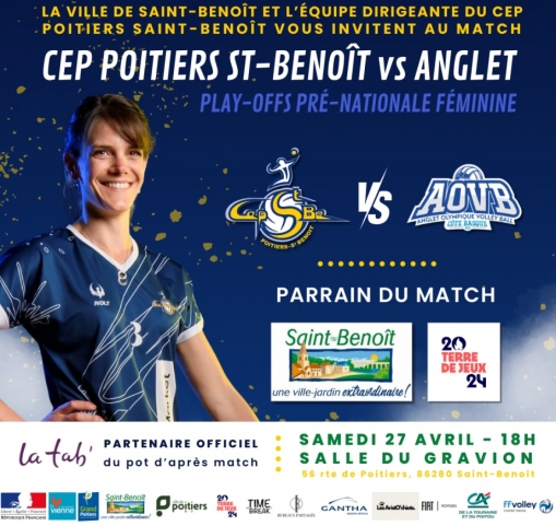 CEP Poitiers Saint-Benoît VB vs Anglet Olympique Volley-Ball